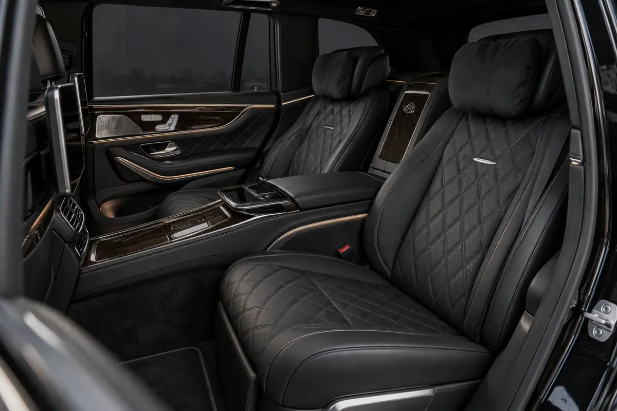 Reclined rear seat of a Mercedes-Maybach GLS